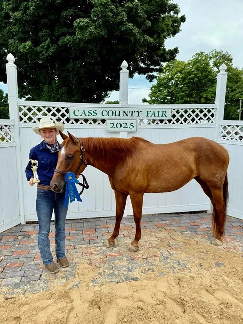 boy with horse in picture area show day